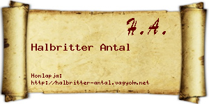 Halbritter Antal névjegykártya